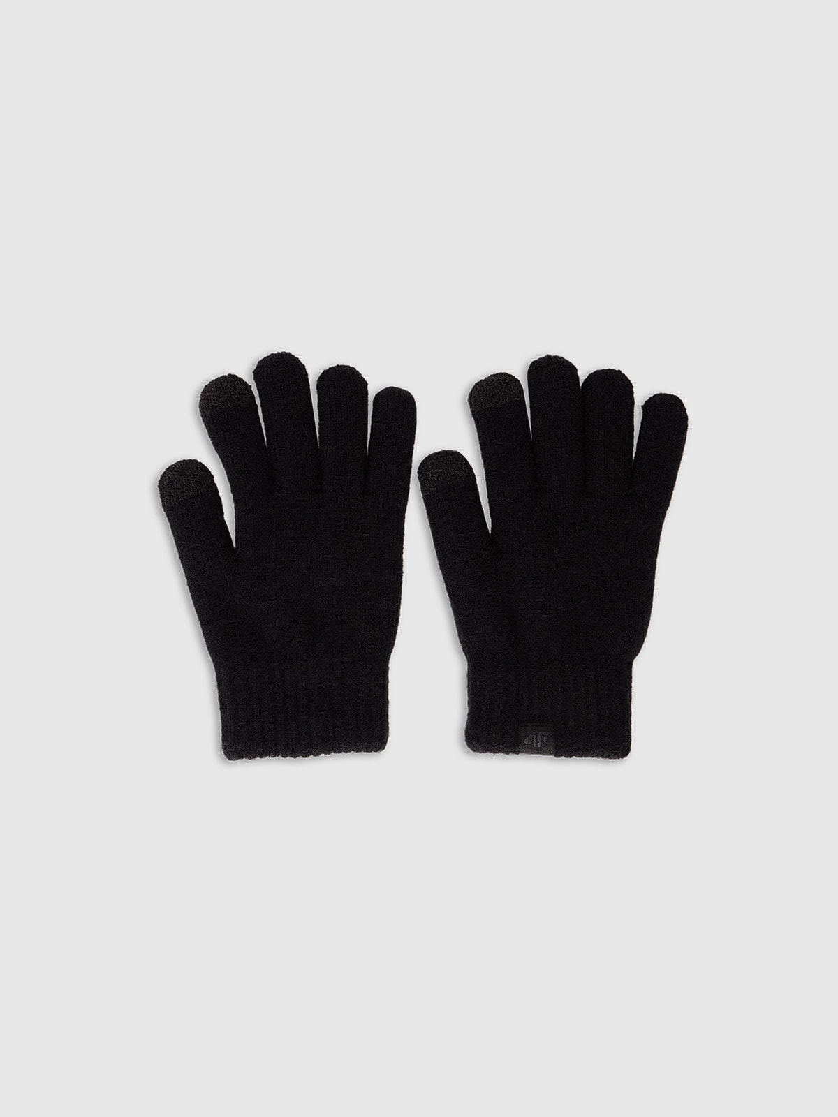 4F Rękawiczki dzianinowe Touch Screen dziecięce - czarne L/XL