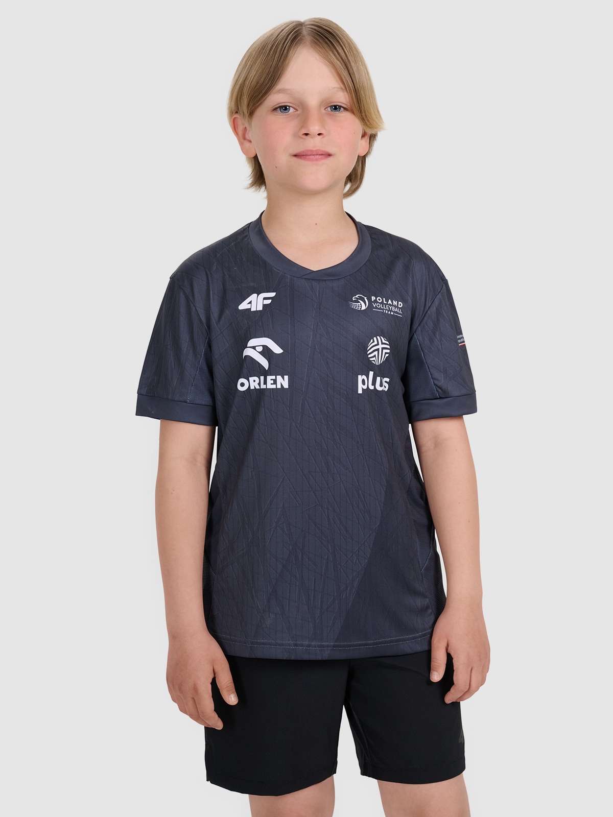 4F Koszulka treningowa replika dziecięca 4F x Polska Siatkówka - szara 110/116