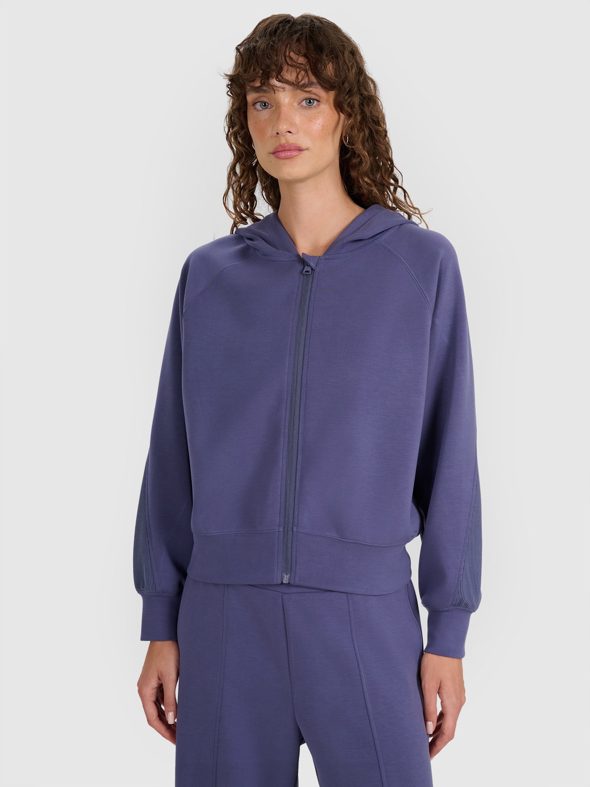 4F Bluza dresowa rozpinana z modalem damska - granatowa M