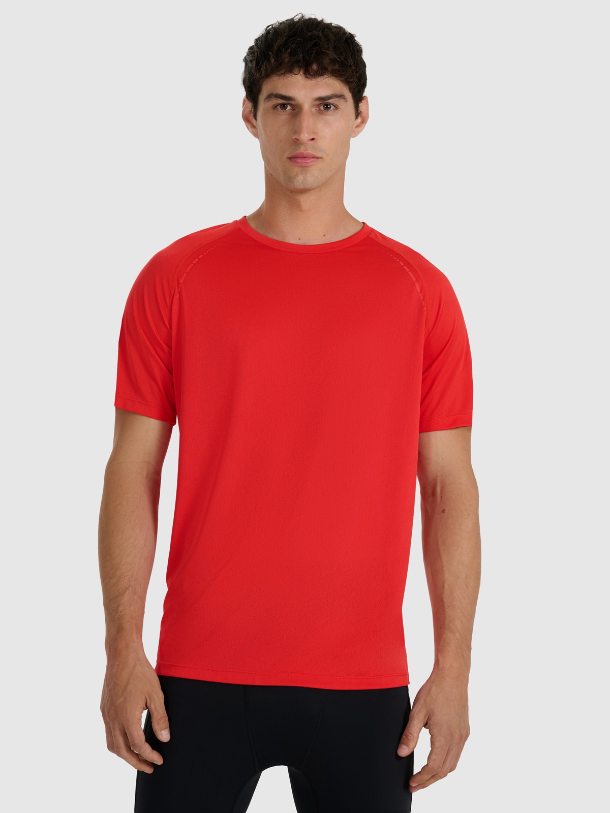 4F Koszulka do biegania szybkoschnąca męska - czerwona L