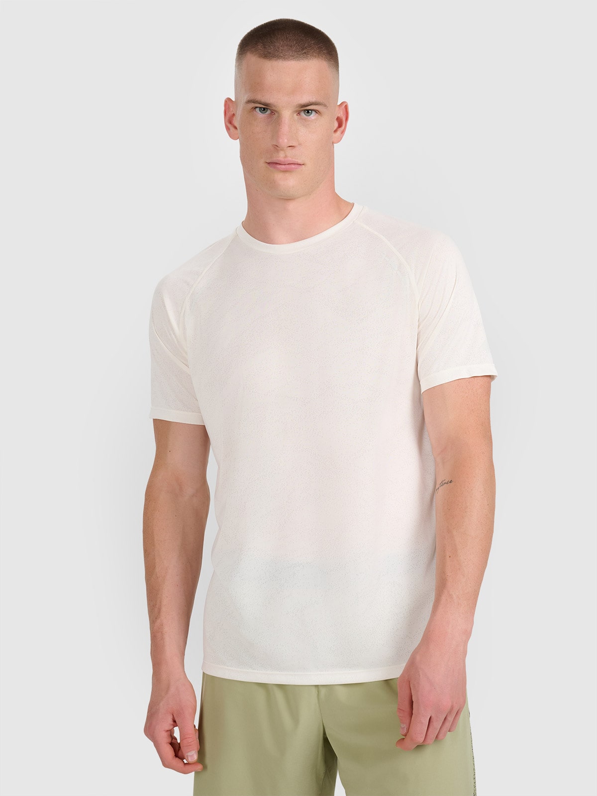 4F Koszulka do biegania szybkoschnąca męska - biała XL