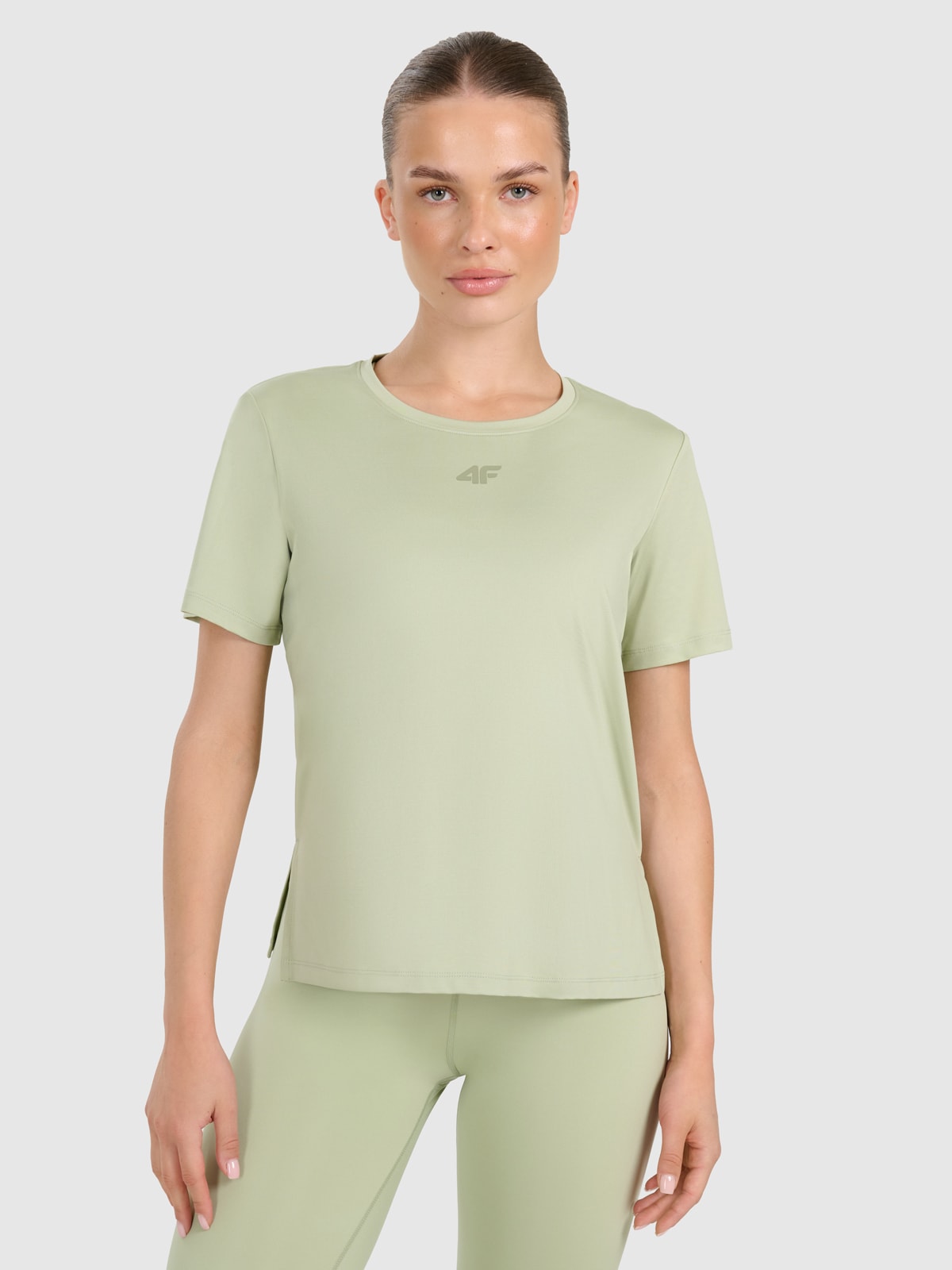 4F Koszulka treningowa regular szybkoschnąca damska - zielona L