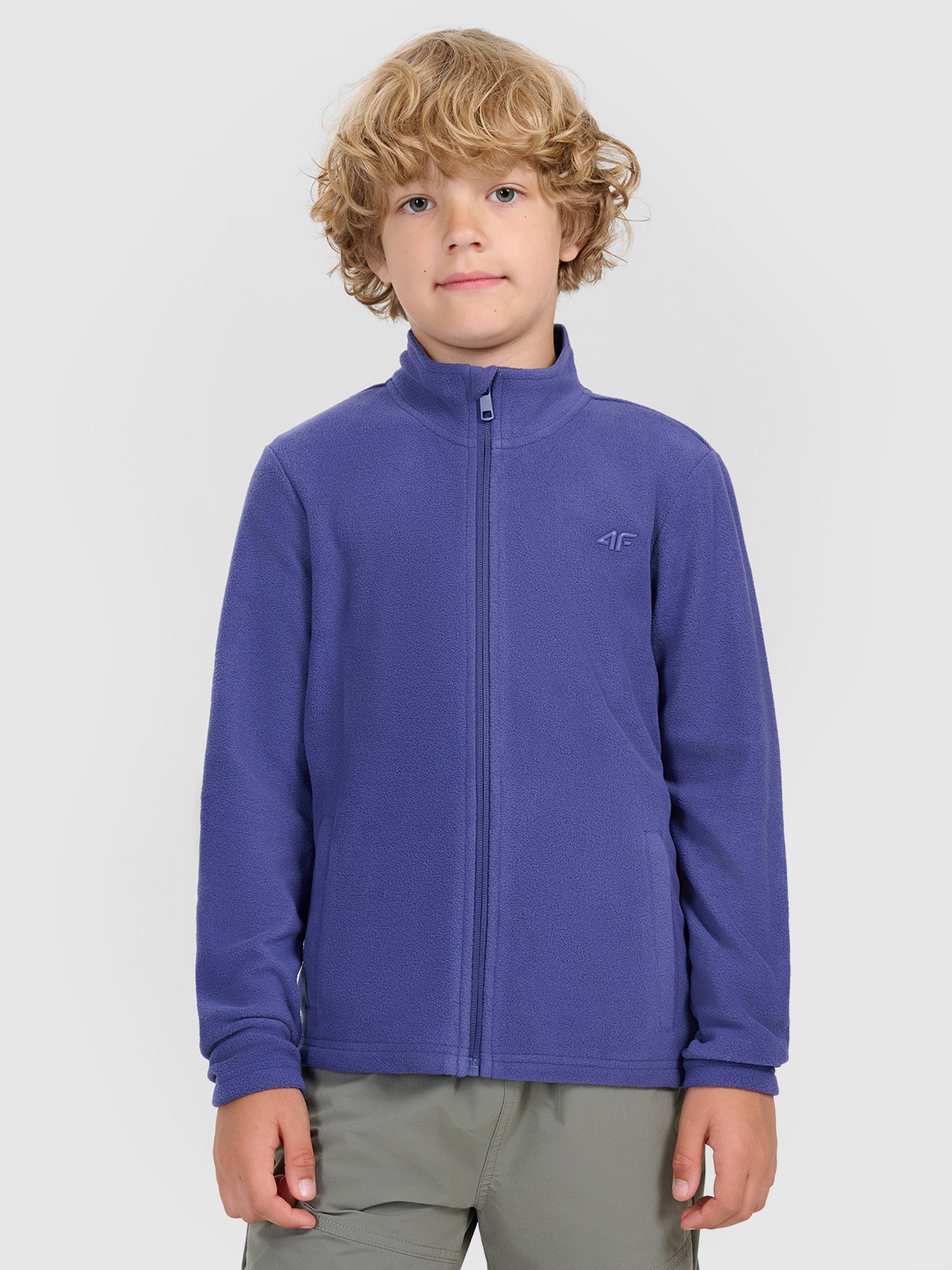 4F Polar slim ze stójką chłopięcy - niebieski 122 (6-7 lat)