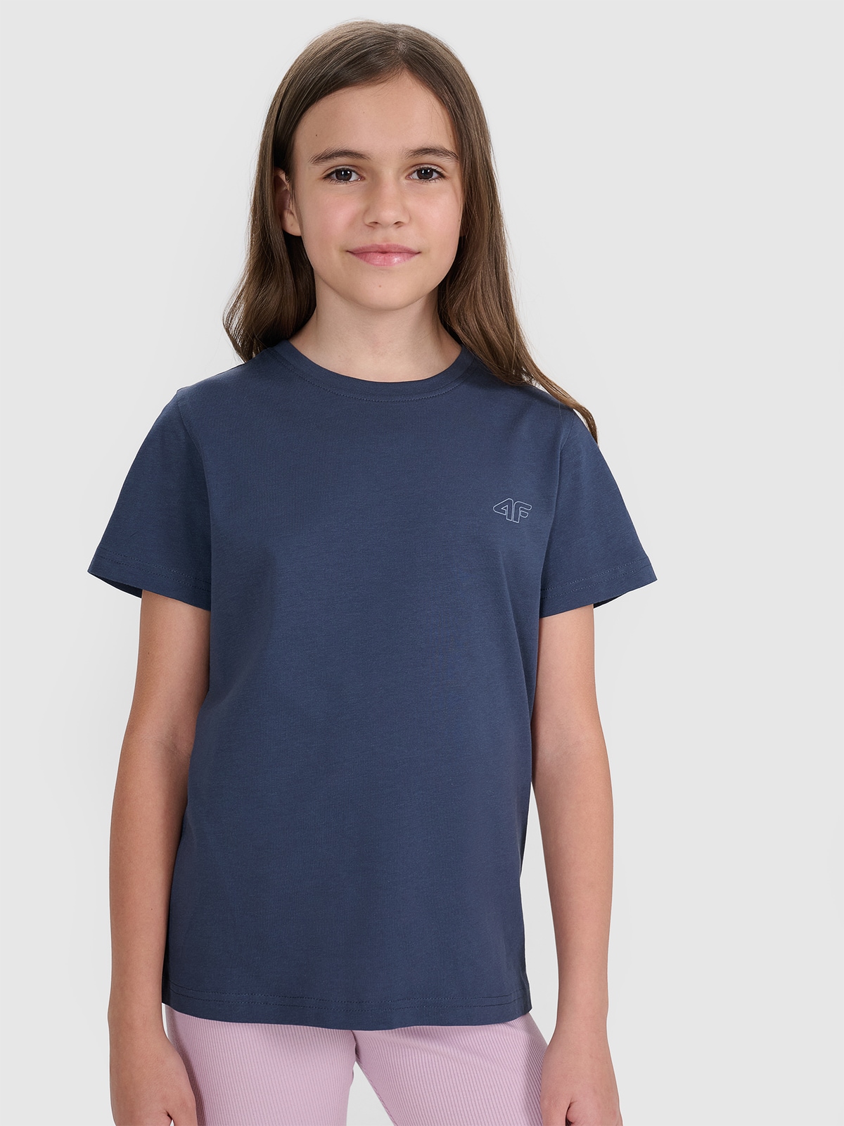 4F T-shirt regular gładki (2-pack) dziecięcy - multikolor 122/128 (6-8 lat)