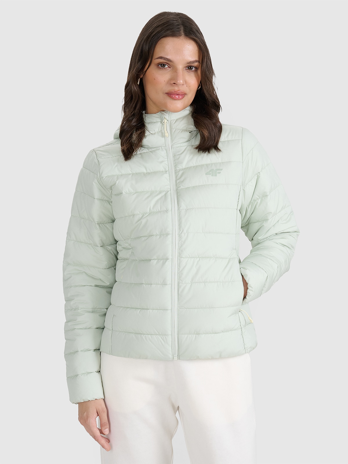 4F Kurtka puchowa z wypełnieniem syntetycznym damska - miętowa M