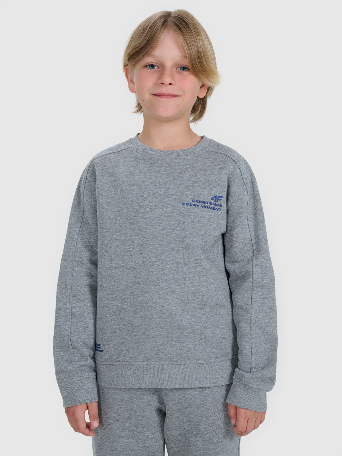 4F Bluza dresowa nierozpinana bez kaptura chłopięca - szara 122 (6-7 lat)