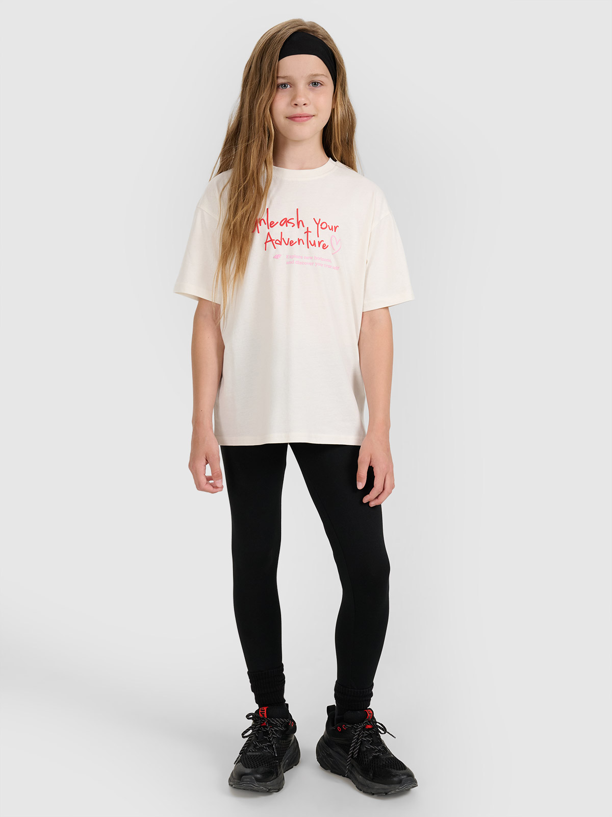 4F Legginsy dzianinowe dziewczęce - czarne 122 (6-7 lat)