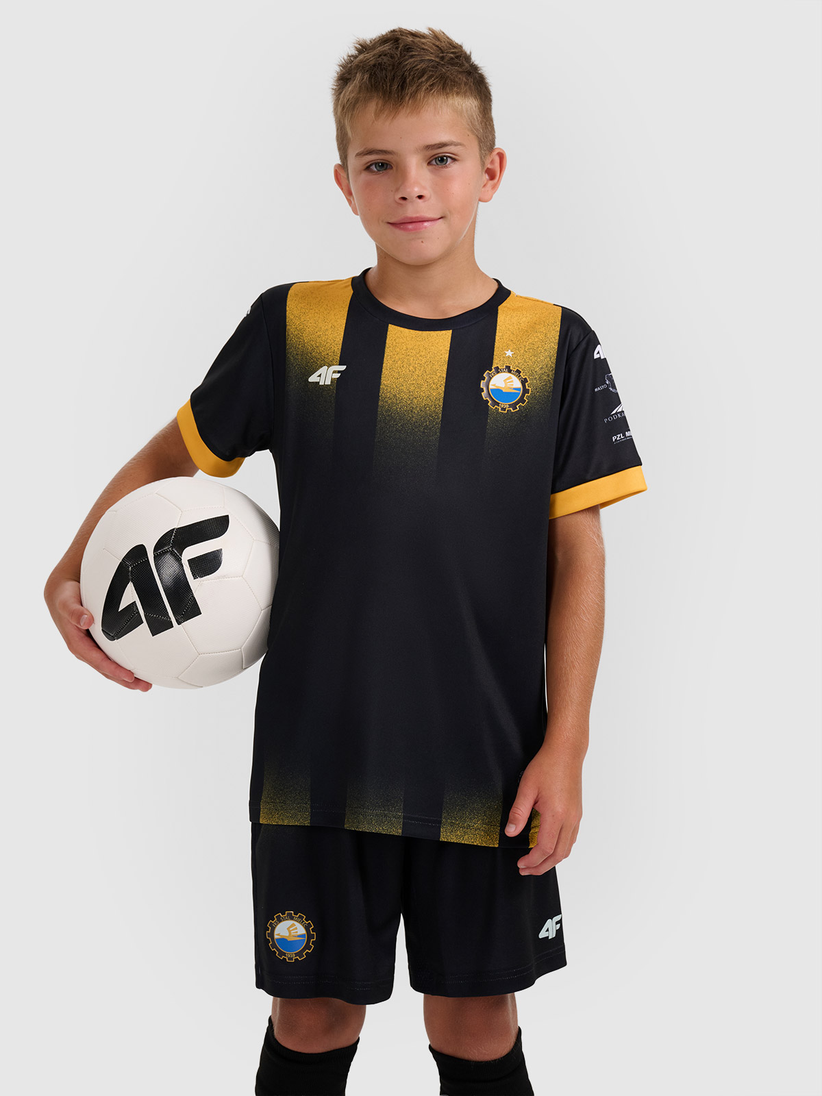 4F Trzecia koszulka klubowa z sezonu 2025/26 dziecięca 4F x Stal Mielec - czarna 110/116