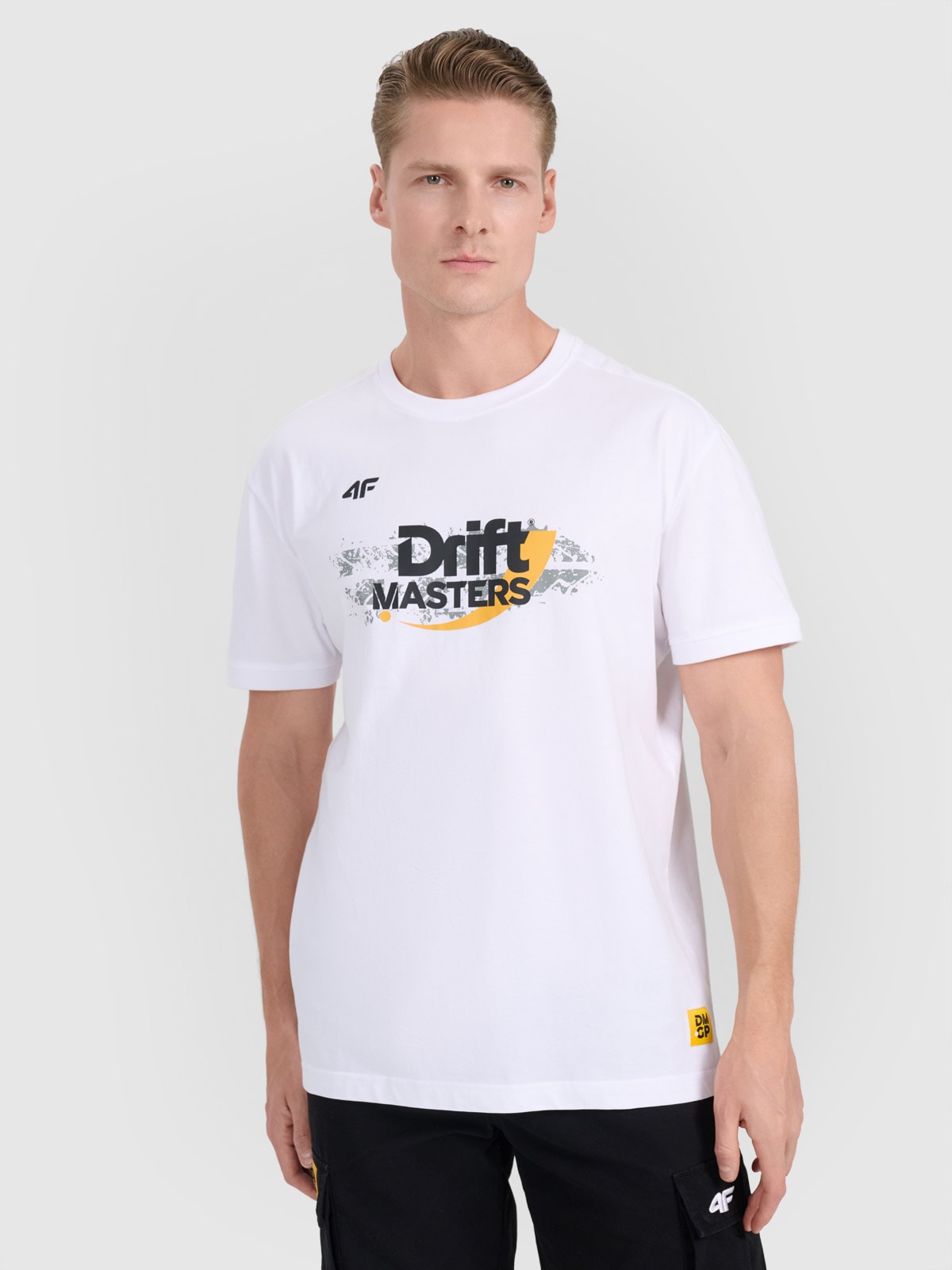 4F T-shirt regular z nadrukiem uniseks 4F x Drift Masters - biały 3XL
