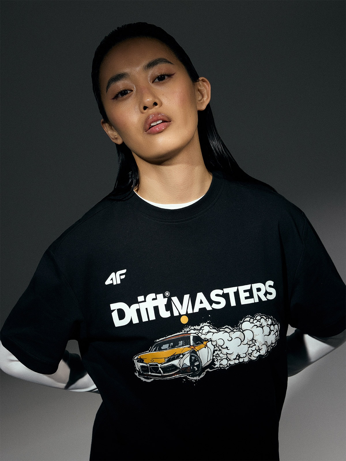4F T-shirt regular z nadrukiem uniseks 4F x Drift Masters - czarny 3XL
