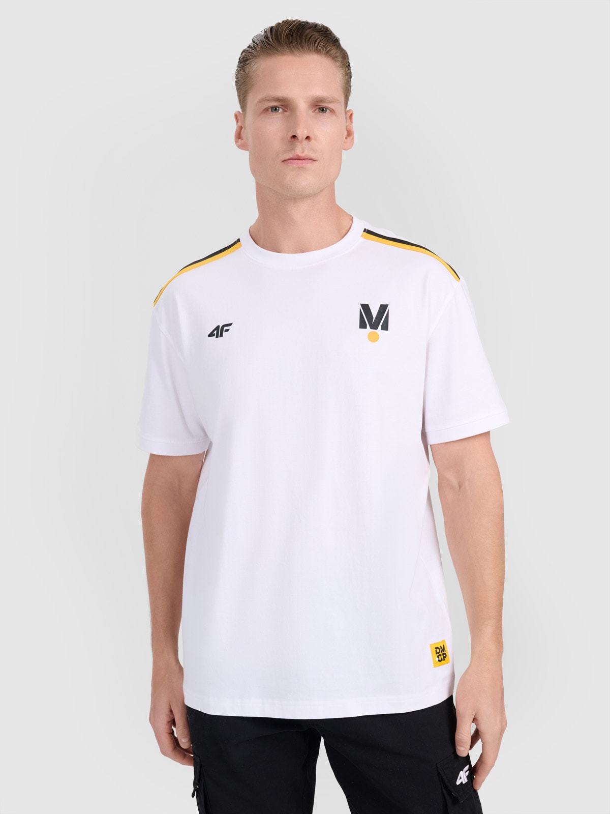 4F T-shirt regular z nadrukiem uniseks 4F x Drift Masters - biały 3XL