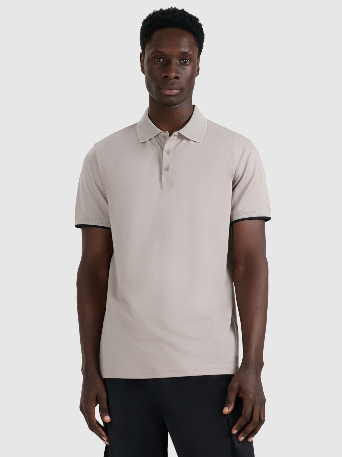 4F Koszulka polo regular męska - szara L