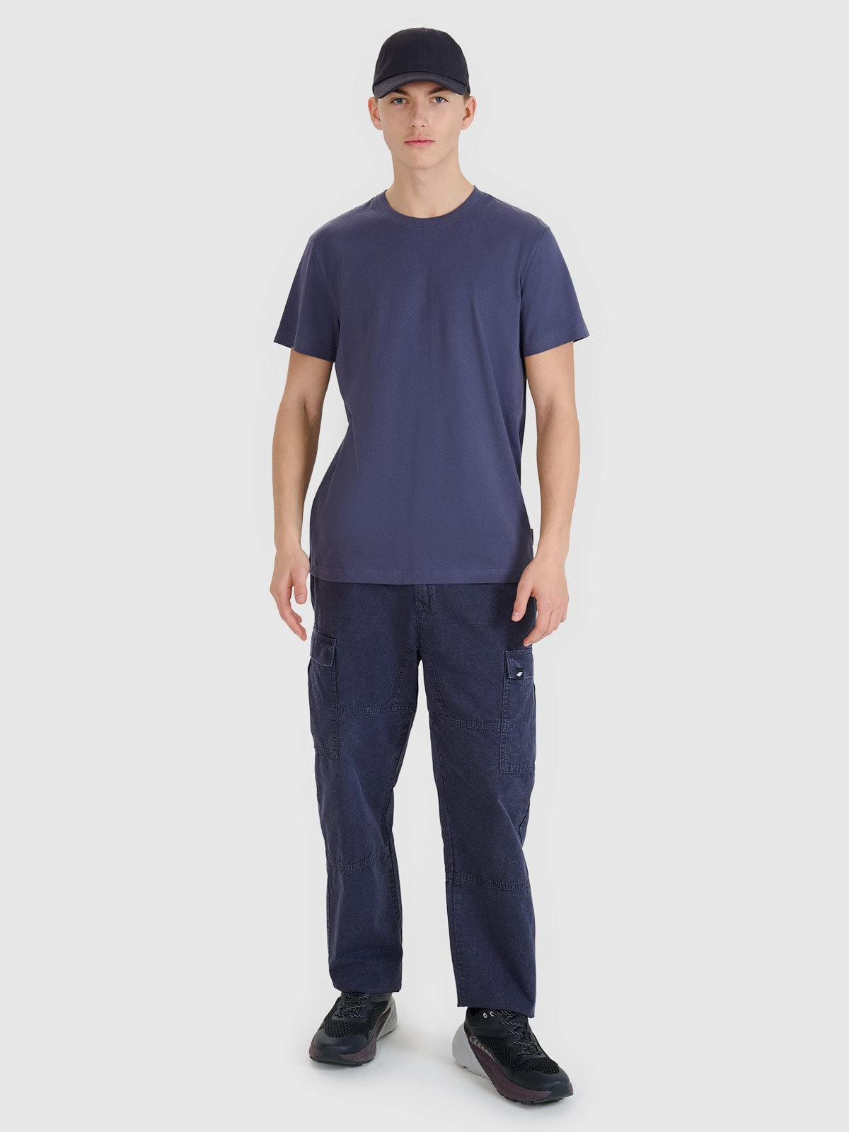 4F Spodnie casual cargo męskie - szare L