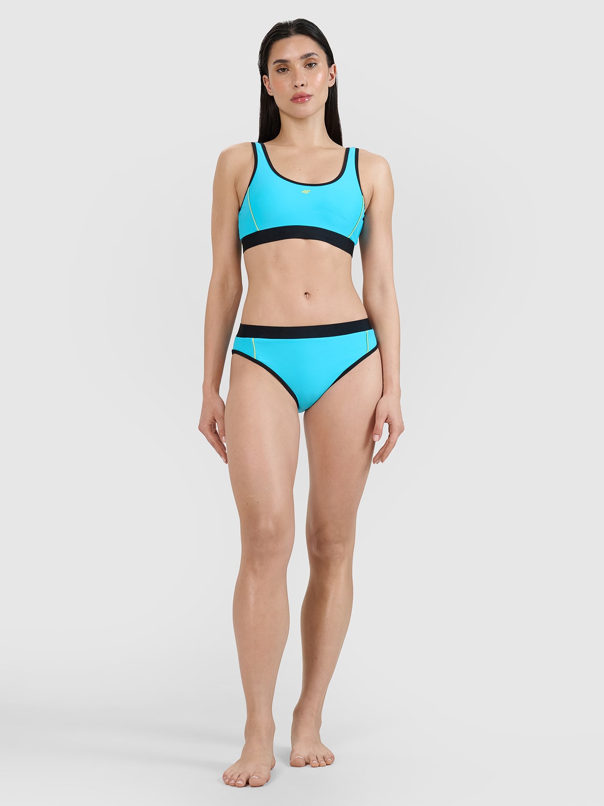 4F Dół od bikini damski - niebieski L