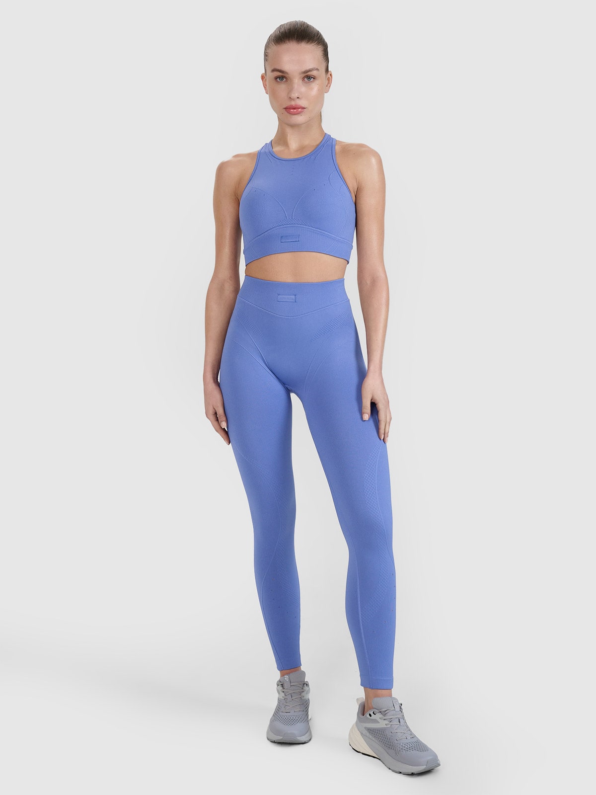 4F Legginsy treningowe bezszwowe 4F x Anna Lewandowska - niebieskie L/XL