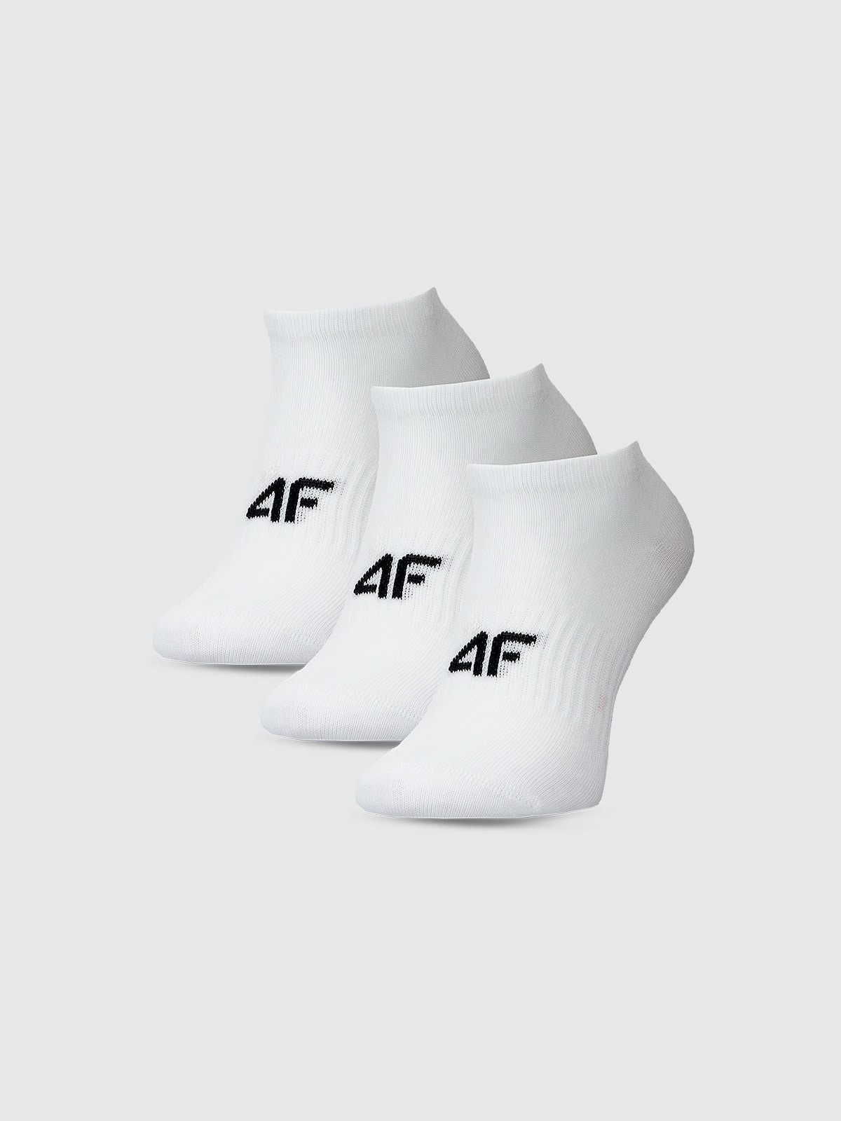 4F Skarpetki casual przed kostkę (3-pack) chłopięce - białe 32-34