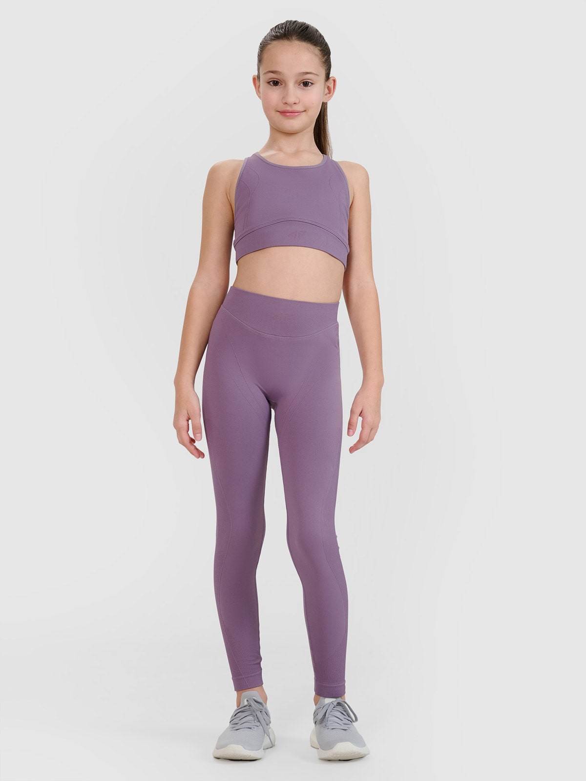 4F Legginsy sportowe szybkoschnące dziewczęce 4F JUNIOR x Anna Lewandowska - fioletowe 164 (13-14 lat)