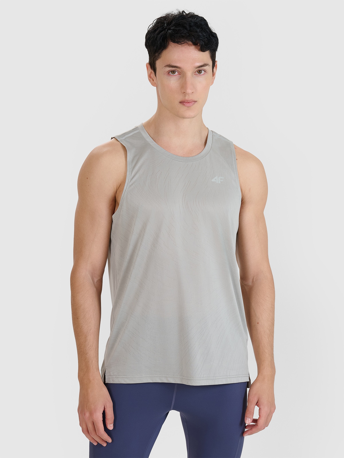 4F Tank top do biegania regular szybkoschnący męski - szary M