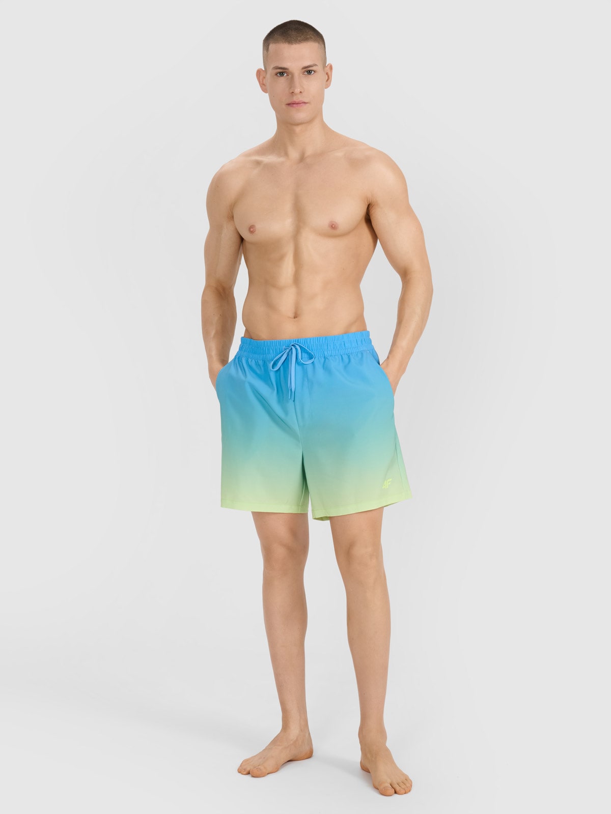 4F Spodenki plażowe męskie - niebieskie L