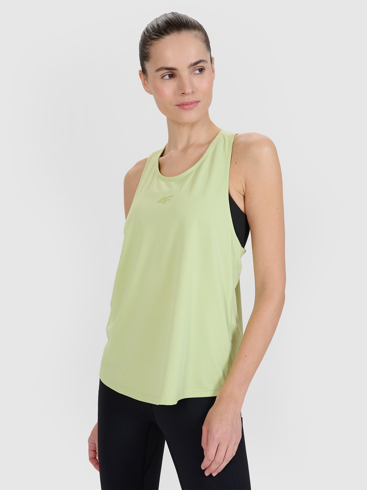 4F Top treningowy oversize szybkoschnący damski - zielony XS