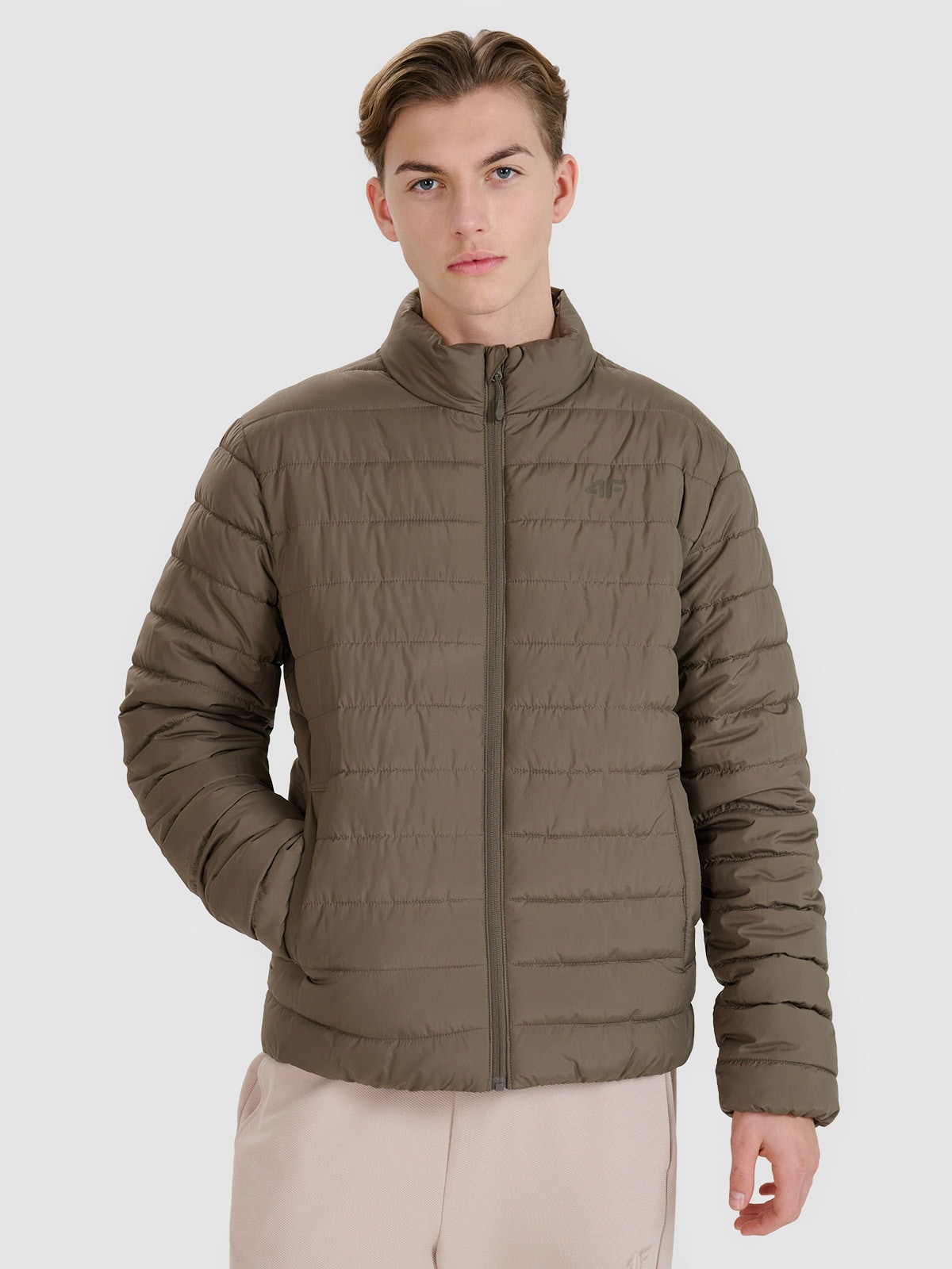 4F Kurtka puchowa z wypełnieniem syntetycznym męska - brązowa S