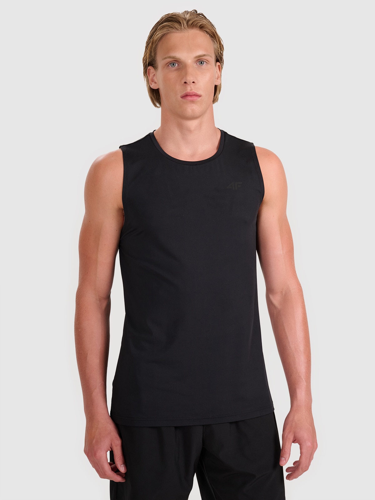 4F Tank top treningowy szybkoschnący męski - czarny XXL