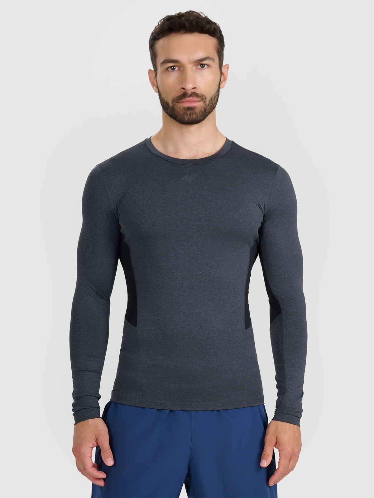 4F Longsleeve treningowy szybkoschnący męski - szary XL
