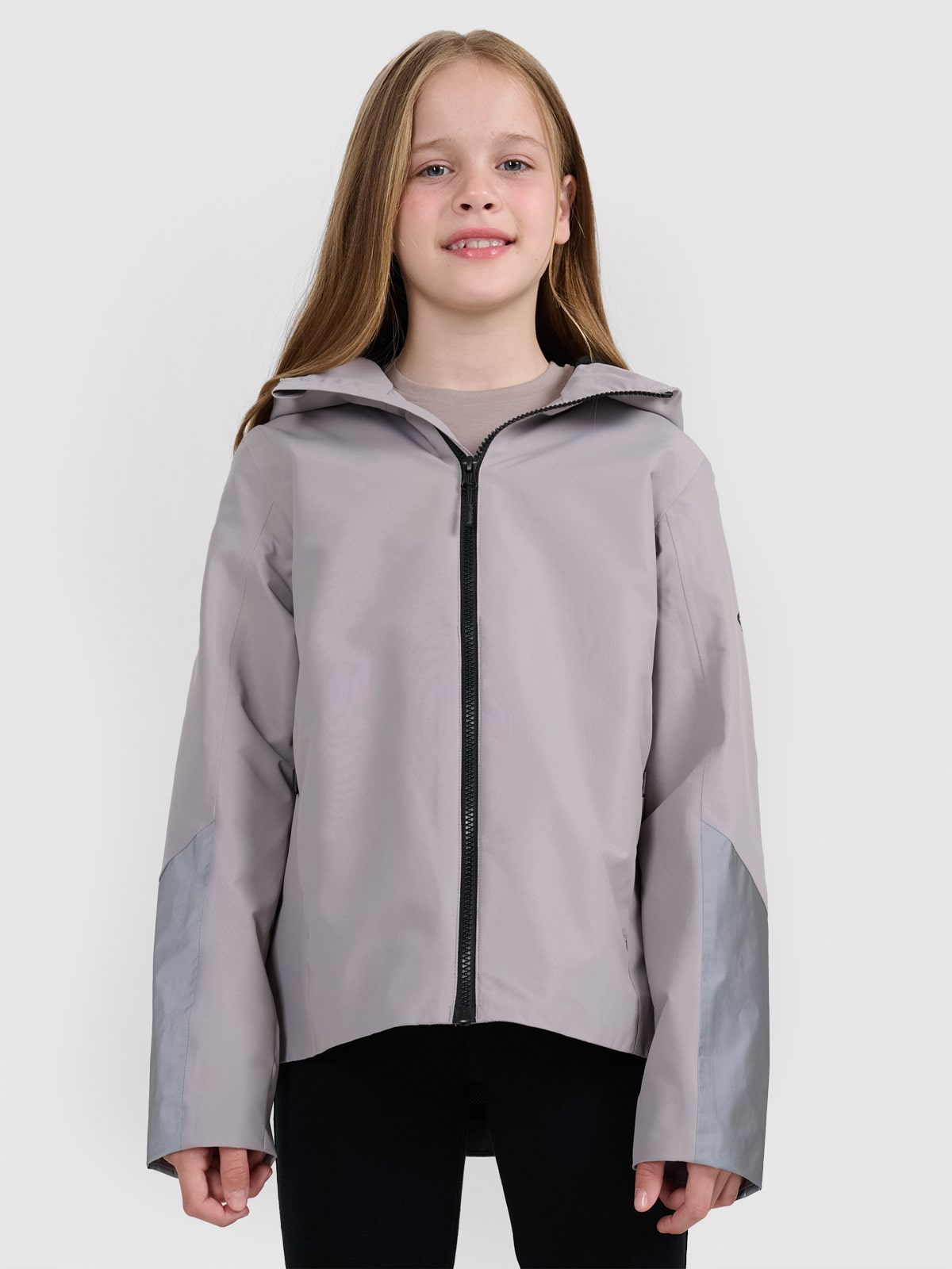 4F Kurtka przejściowa membrana 5000 dziecięca - szara 122 (6-7 lat)