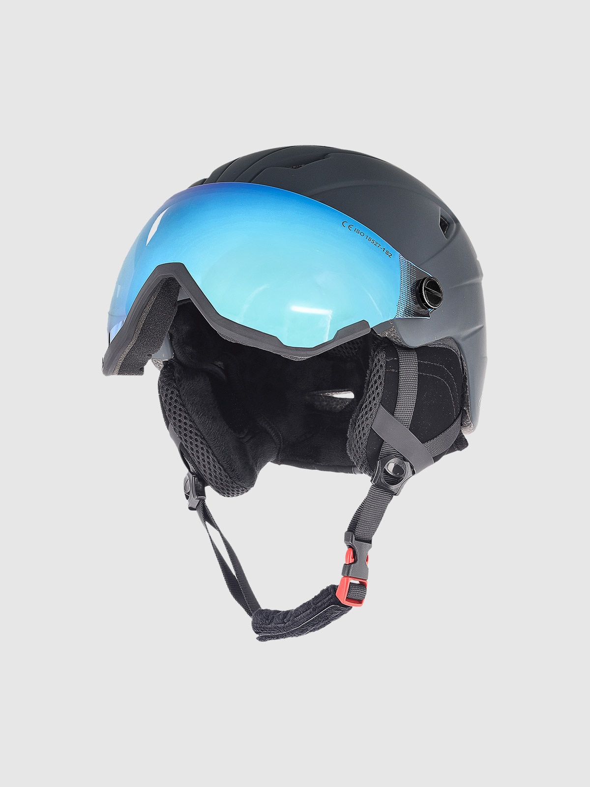 4F Kask narciarski z goglami uniseks - szary XS/S (52-56CM)