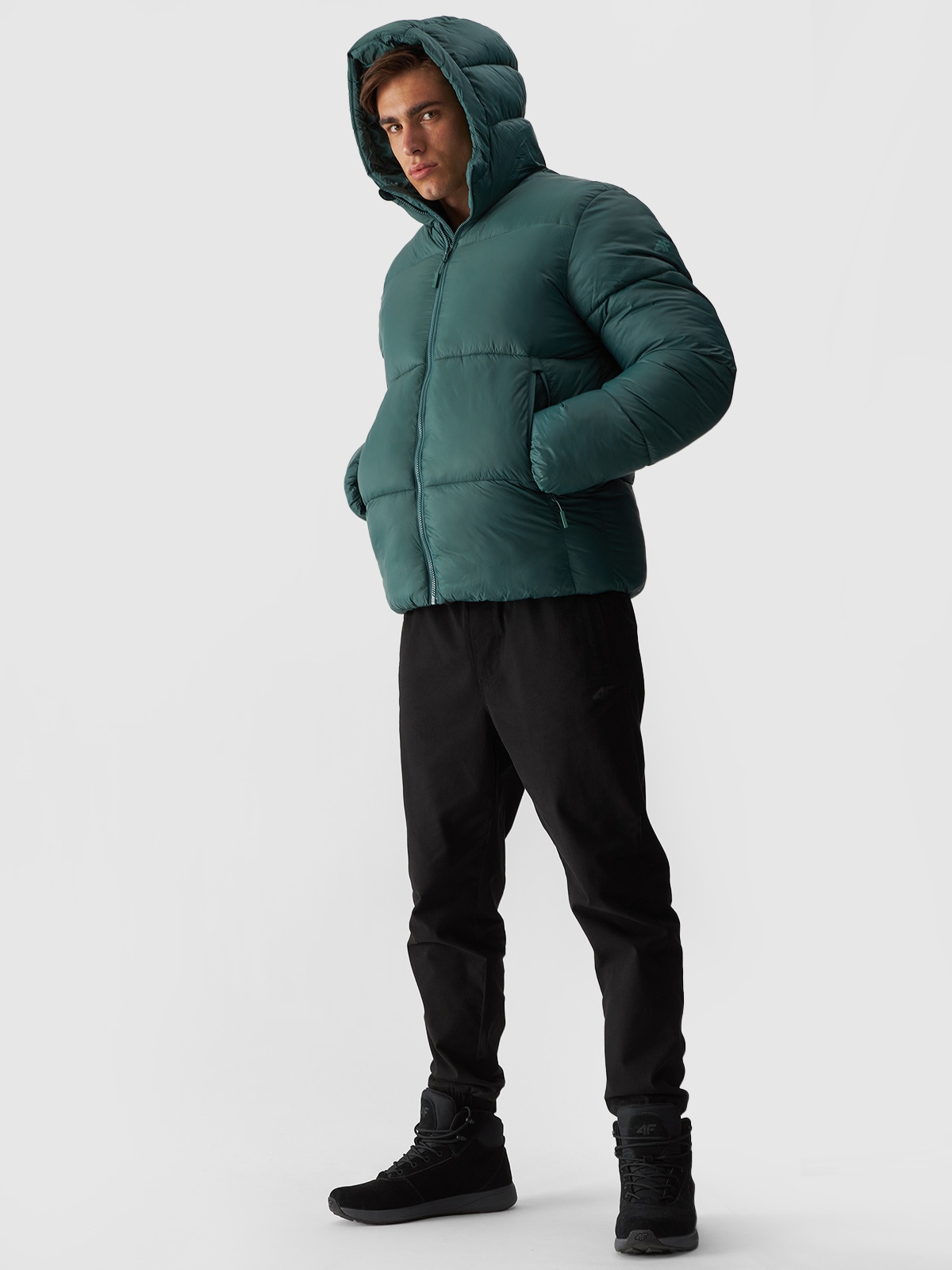 4F Kurtka puchowa z syntetycznym wypełnieniem męska - zielona XXL