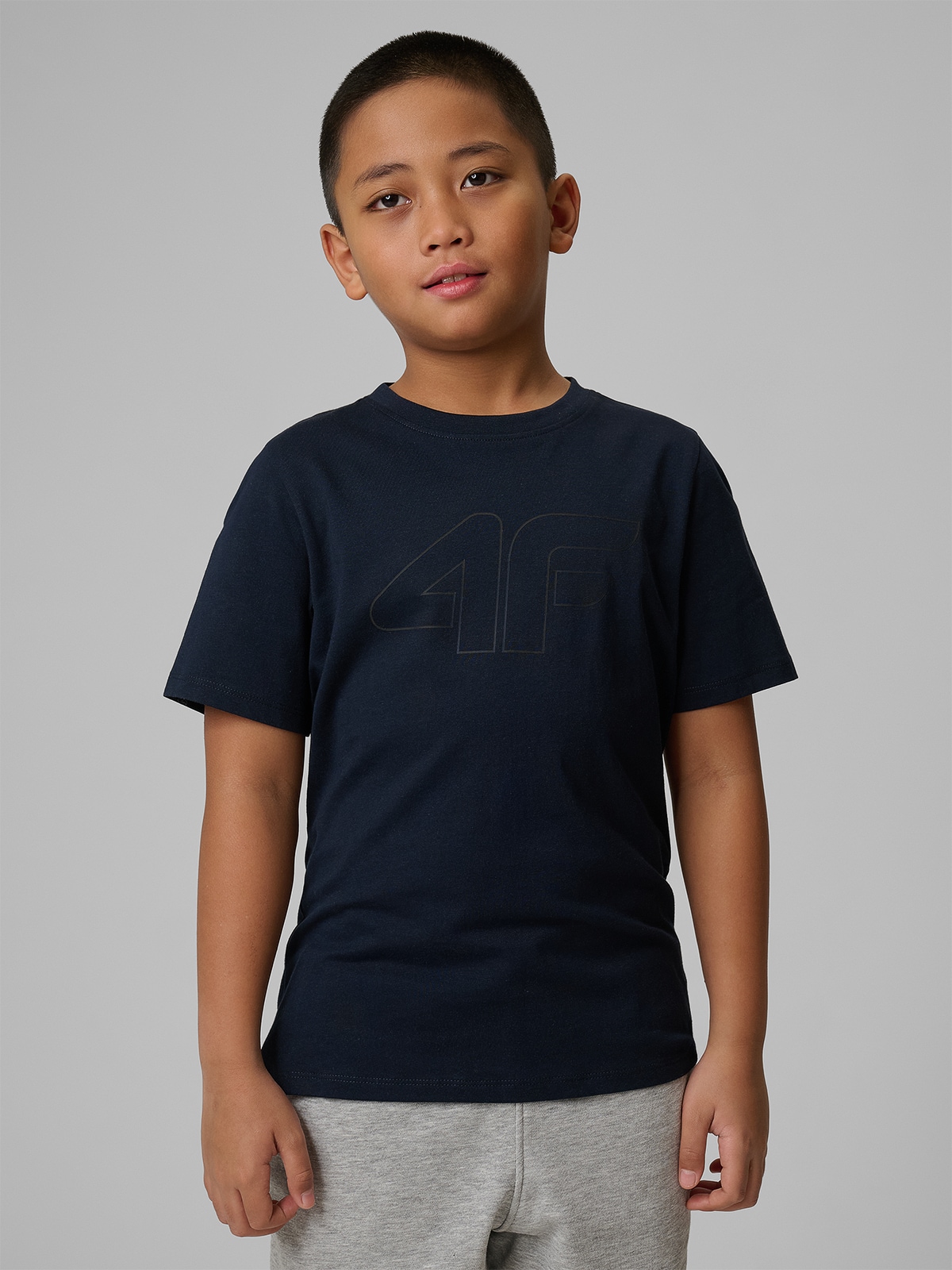 4F T-shirt z nadrukiem chłopięcy - granatowy 164 (13-14 lat)