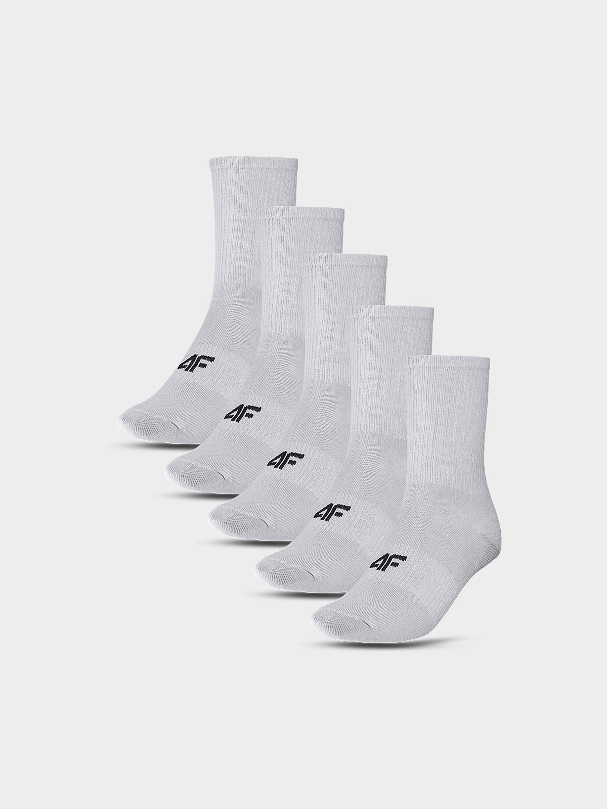 4F Skarpetki casual za kostkę (5-pack) dziecięce - szare 32-34