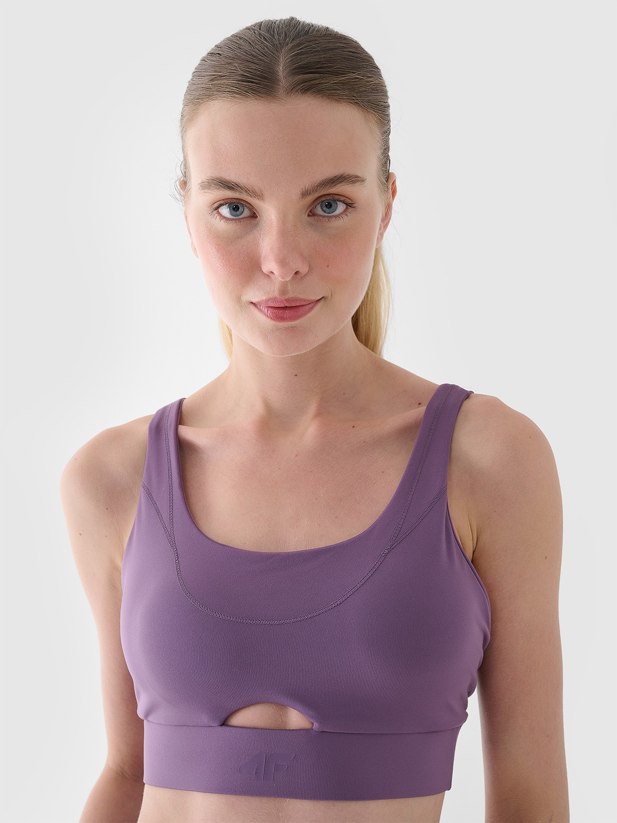 4F Biustonosz do jogi i pilatesu z niskim wsparciem - fioletowy L