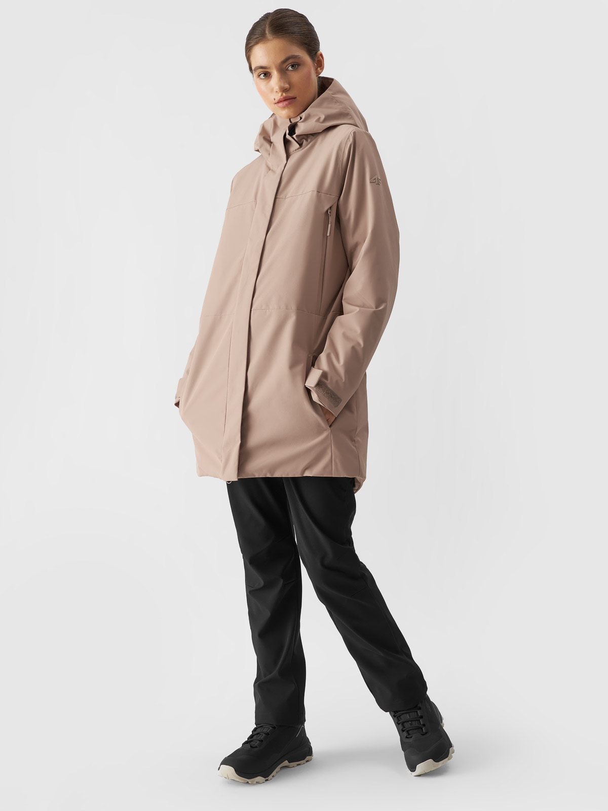 4F Parka przejściowa membrana 8000 damska - brązowa XXL