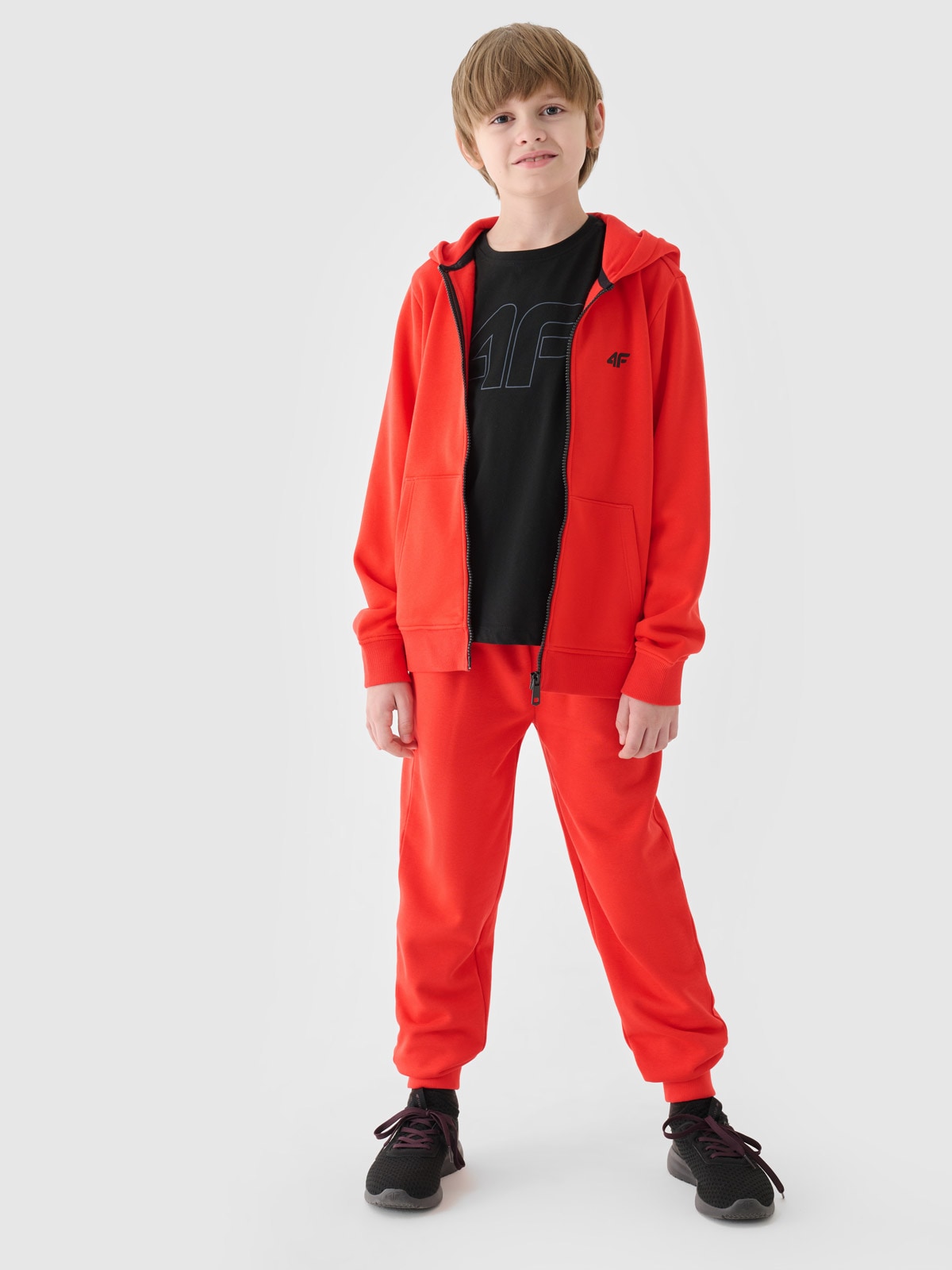 4F Spodnie dresowe joggery chłopięce - pomarańczowe 164 (13-14 lat)