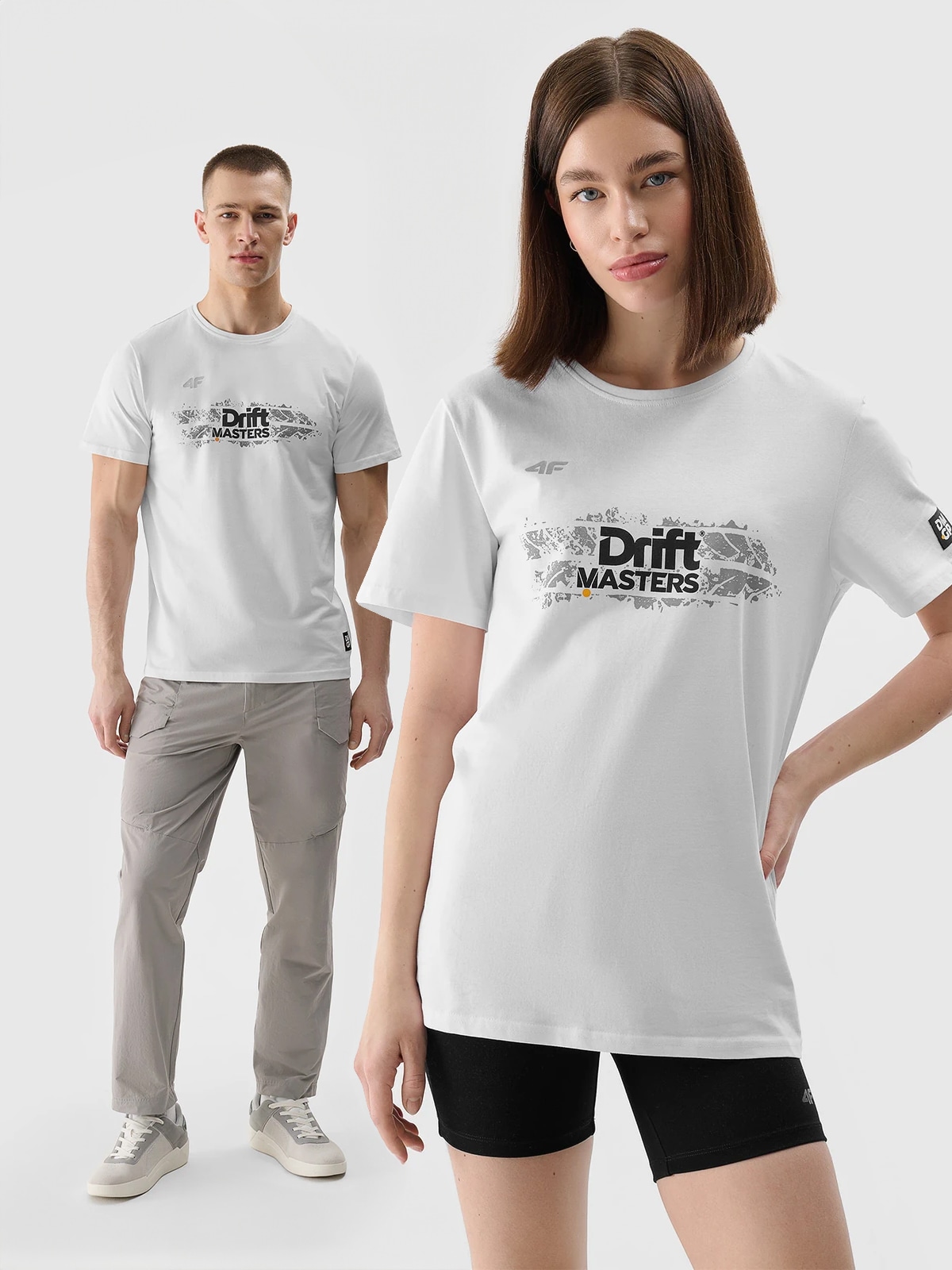 4F T-shirt regular z nadrukiem uniseks 4F x Drift Masters - biały XXL