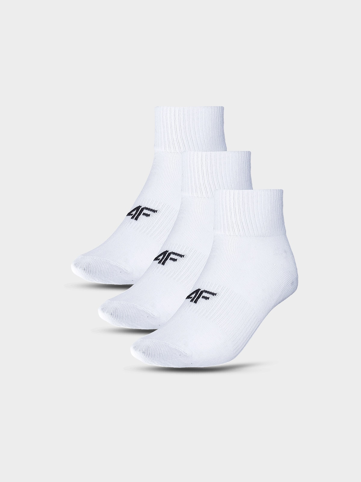 4F Skarpetki casual za kostkę (3-pack) dziecięce - białe 38-40