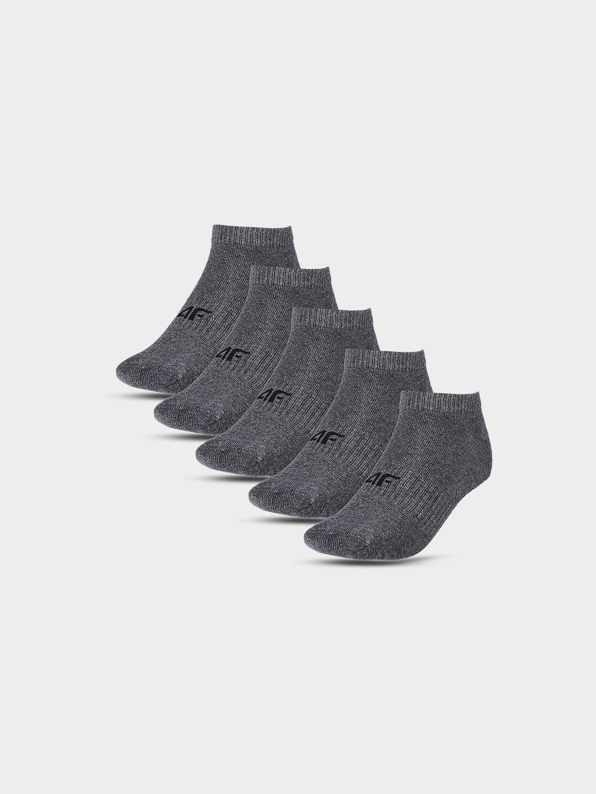 4F Skarpetki casual przed kostkę (5-pack) chłopięce - szare 32-35