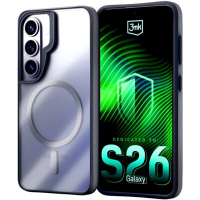 Etui 3MK Satin Armor MagCase do Samsung Galaxy S26 Przezroczysto-czarny