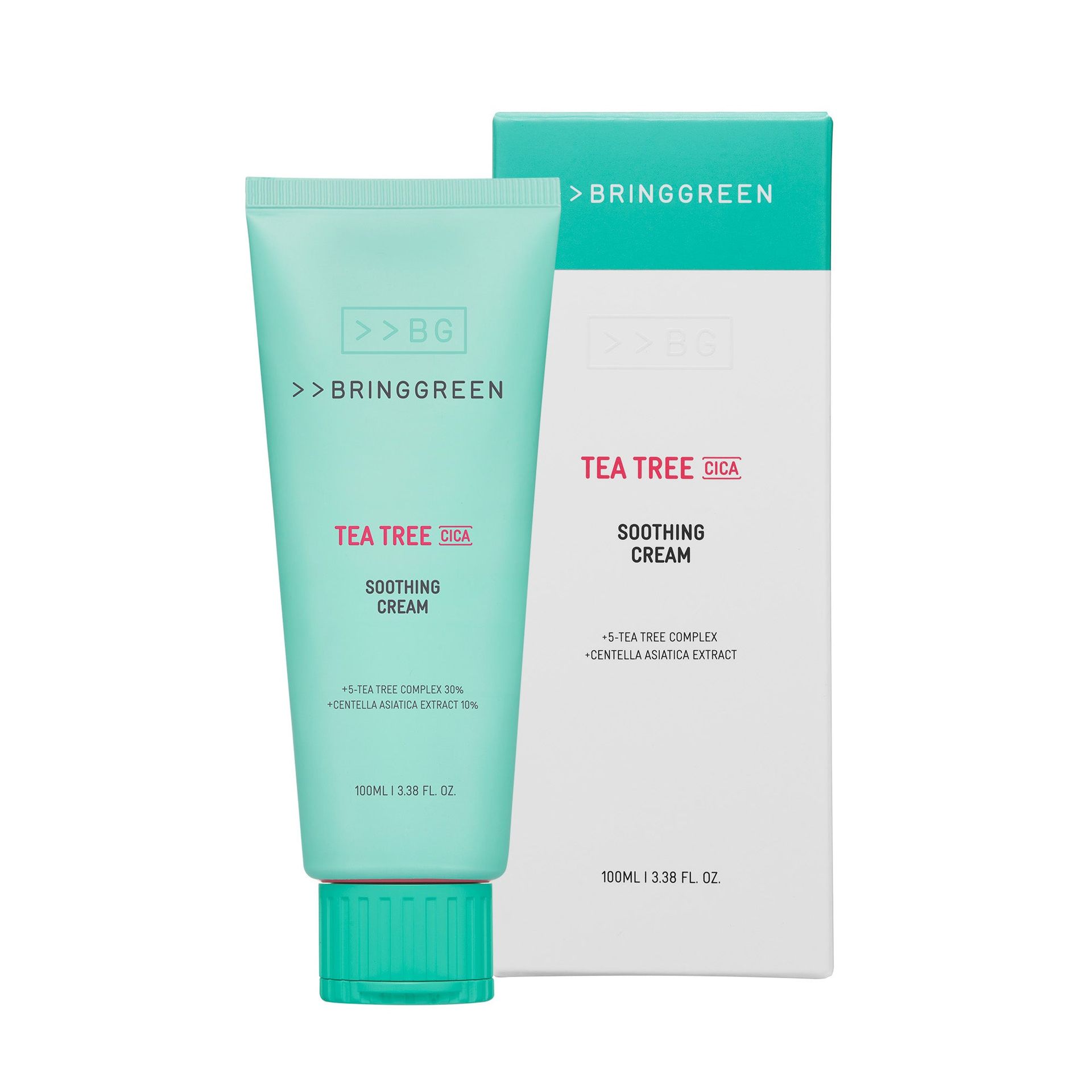 BRINGGREEN Tea Tree Cica Soothing Cream Plus – Kojący krem do twarzy z drzewem herbacianym i cica 100 ml