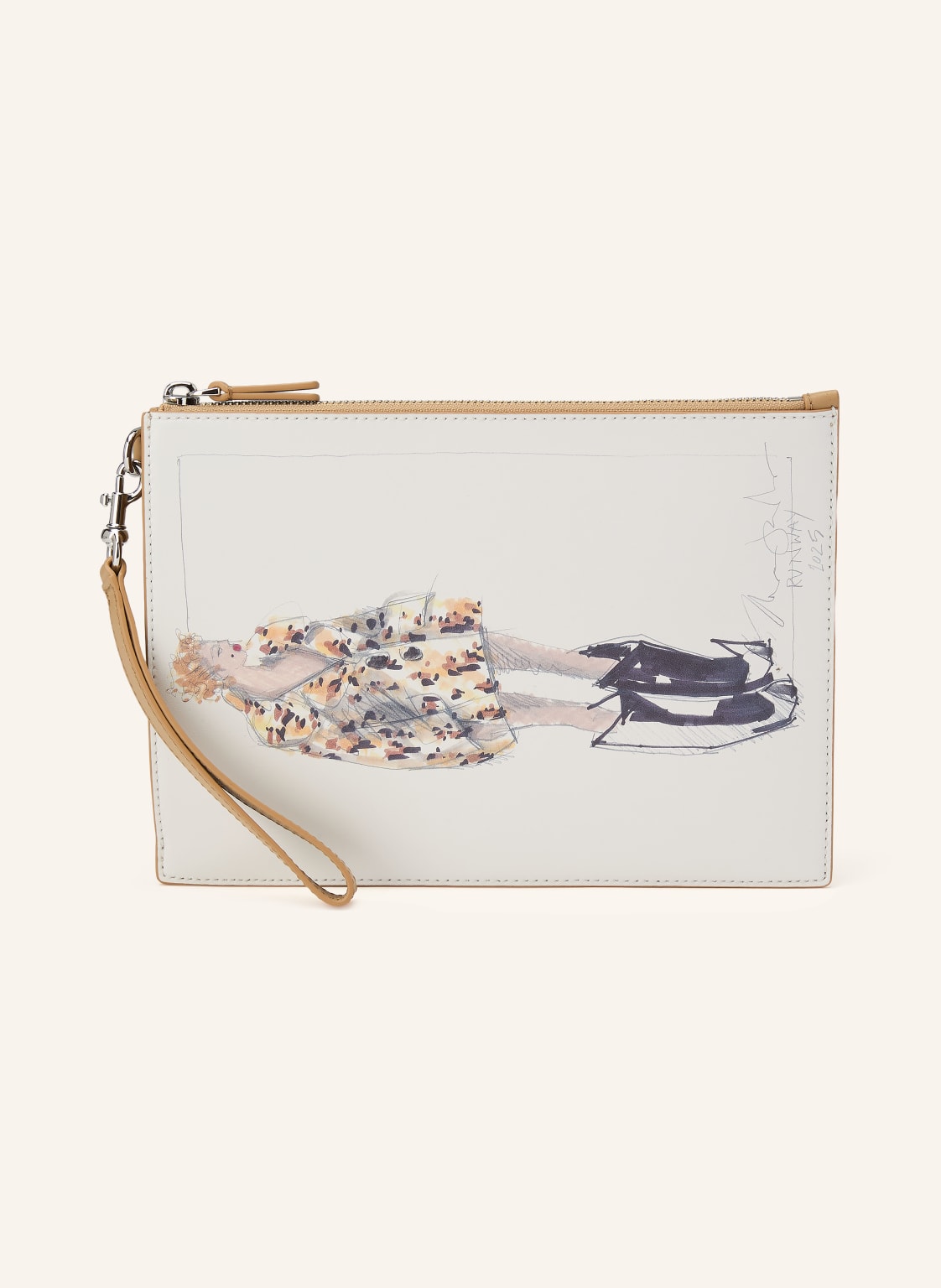 Marc Jacobs Etui The Runway Illustration Wristlet beige
