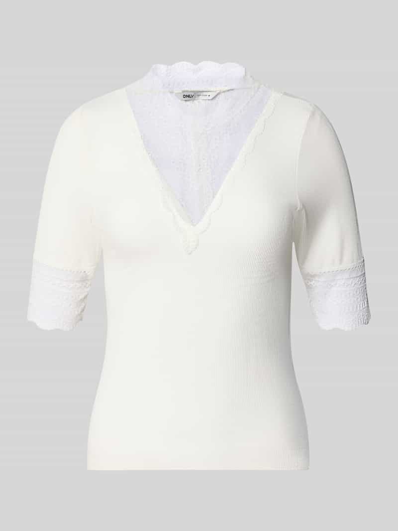 t-shirt o kroju slim fit z mieszanki wiskozy model 'Tilde'