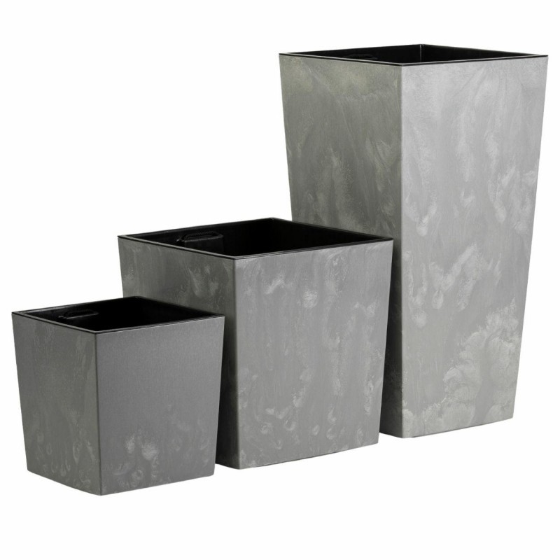 Zestaw dużych nowoczesnych donic Szary beton 3 szt