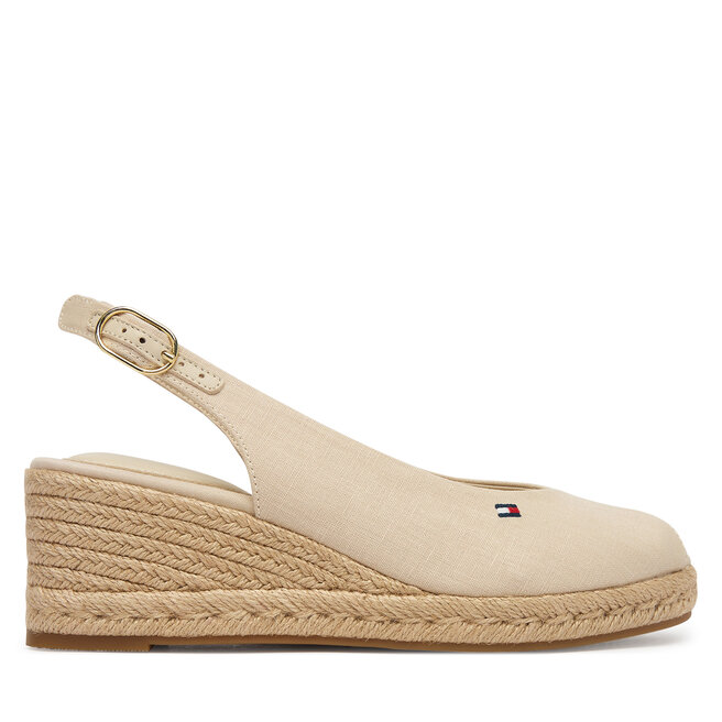 Espadryle Tommy Hilfiger Mid Wedge Espad Slingback FW0FW09228 Beżowy