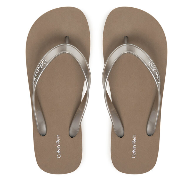 Japonki Calvin Klein Flatform Flip Flop Met Tpu HW0HW03120 Złoty