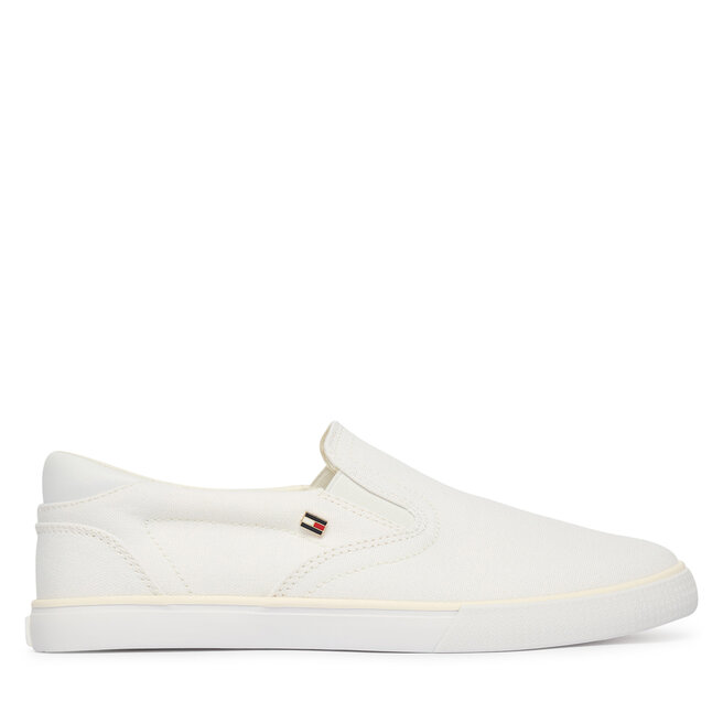 Tenisówki Tommy Hilfiger Th Low Profile Slip On FW0FW09103 Biały