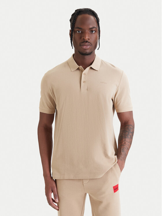 HUGO Polo Donos222 50466182 Beżowy Regular Fit