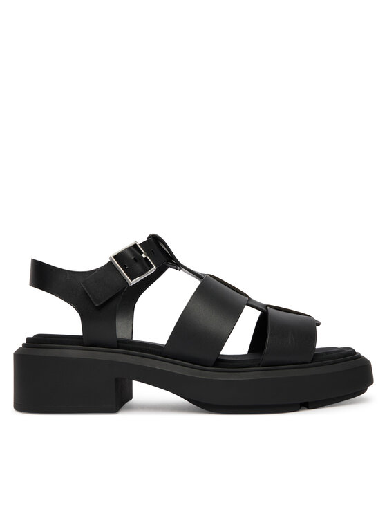 Calvin Klein Sandały Chunky Sandal Fisherm Lth HW0HW02904 Czarny