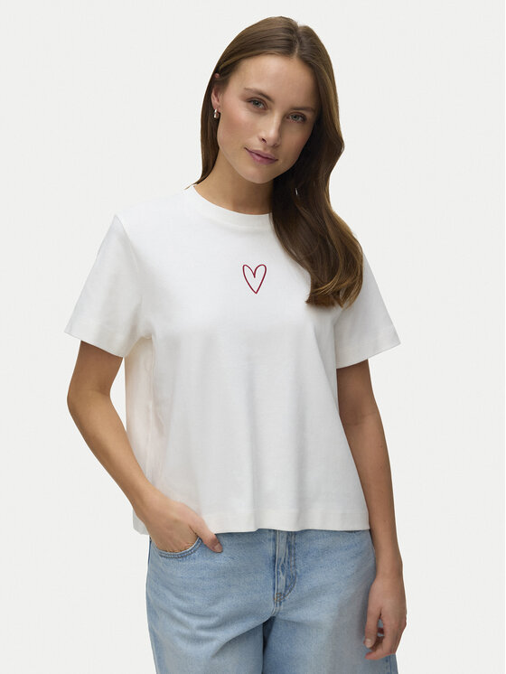Vero Moda T-Shirt Sara 10311633 Biały Regular Fit