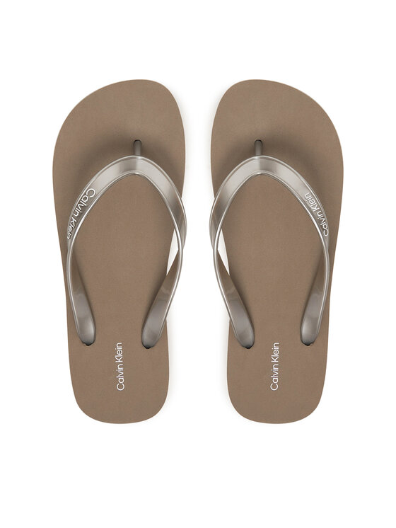 Calvin Klein Japonki Flatform Flip Flop Met Tpu HW0HW03120 Złoty